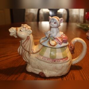 Vintage Enesco Mouse Riding Camel Teapot, 1990